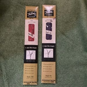 Metal Talon neckline zippers